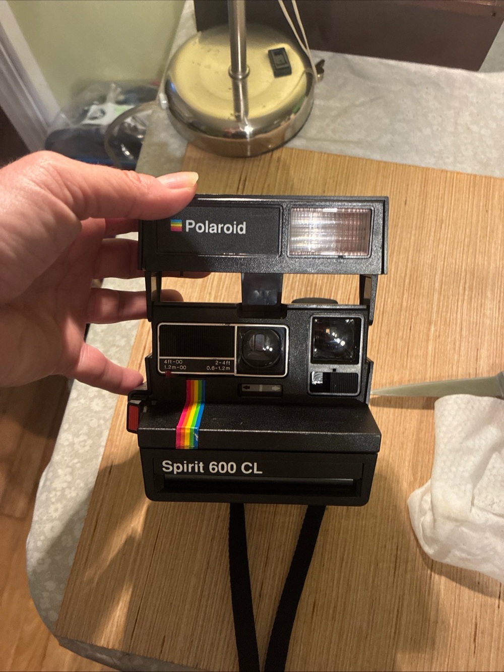 Polaroid Spirit 600 CL Instant Camera - Black with Rainbow Stripe untested